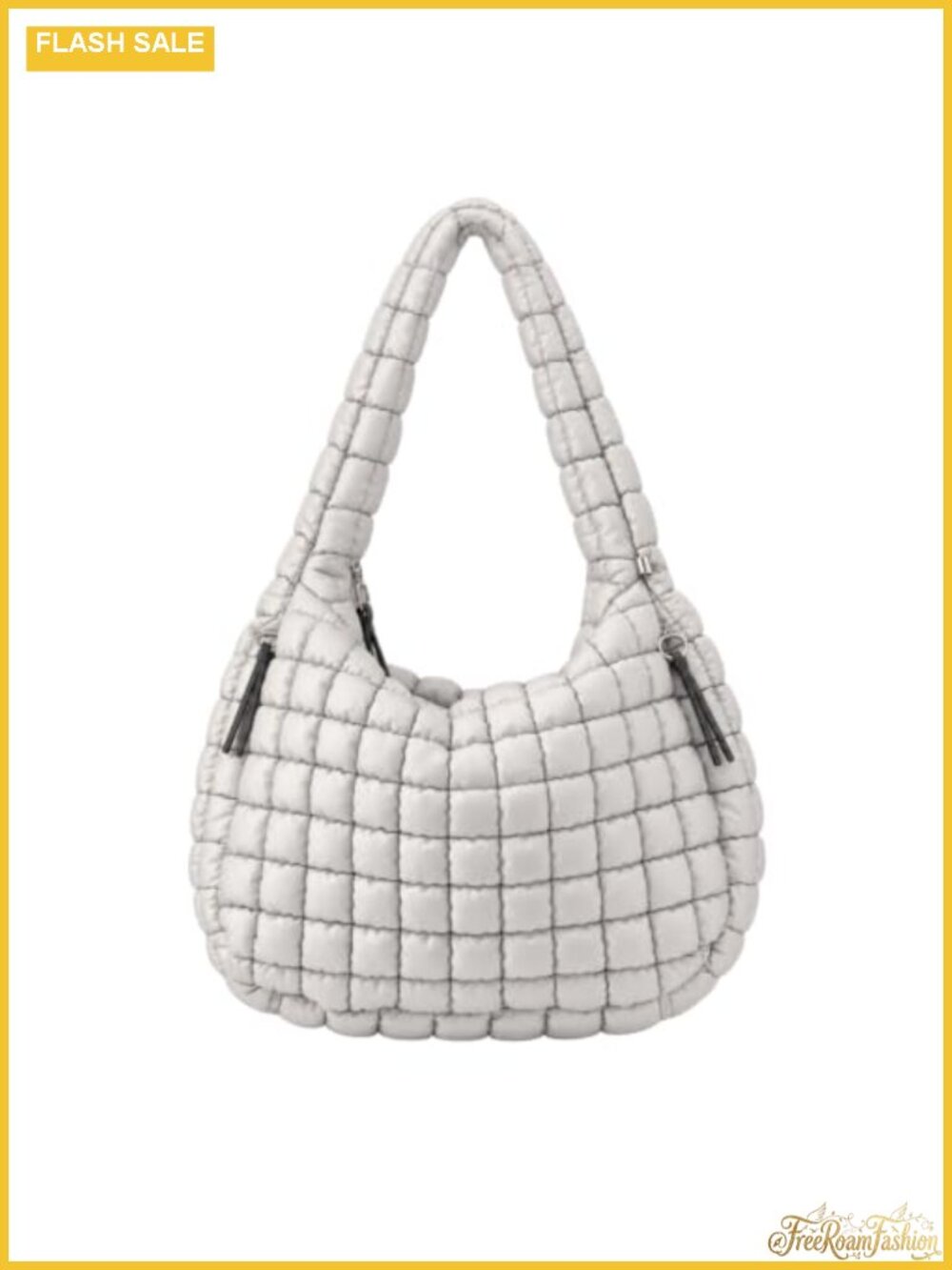 Quilted Puffer Nylon Tote Bag Lightweight Carryall Crossbody Hobo Purse